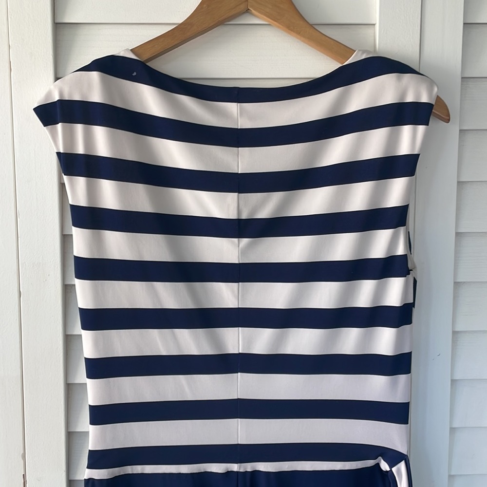Lauren Ralph Lauren Blue and White side tie dress - Picture 6 of 8
